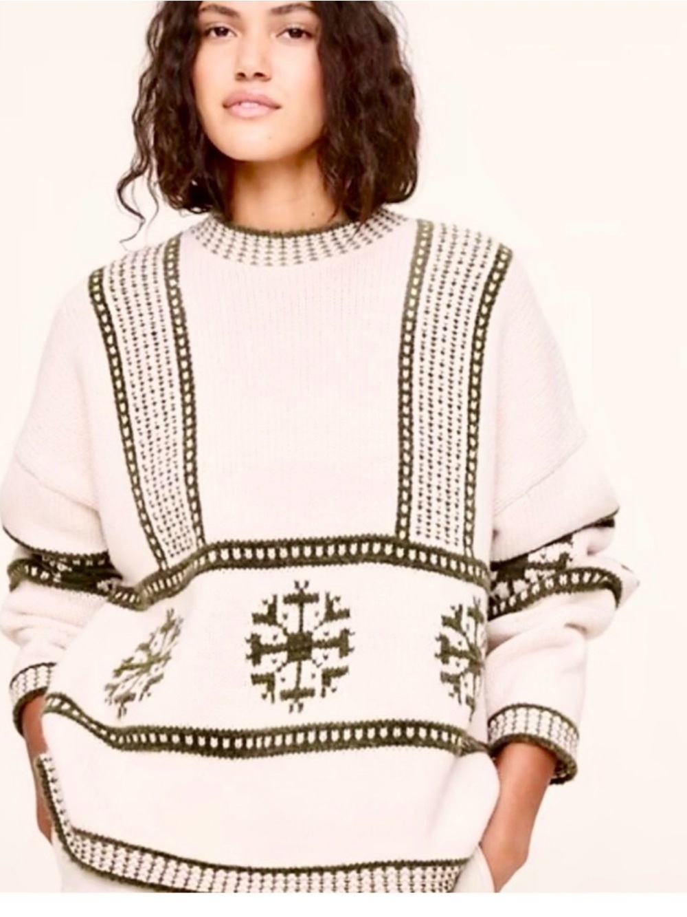 Banana Republic fair isle sweater size Small Nordic Oversized wool cotton blend
